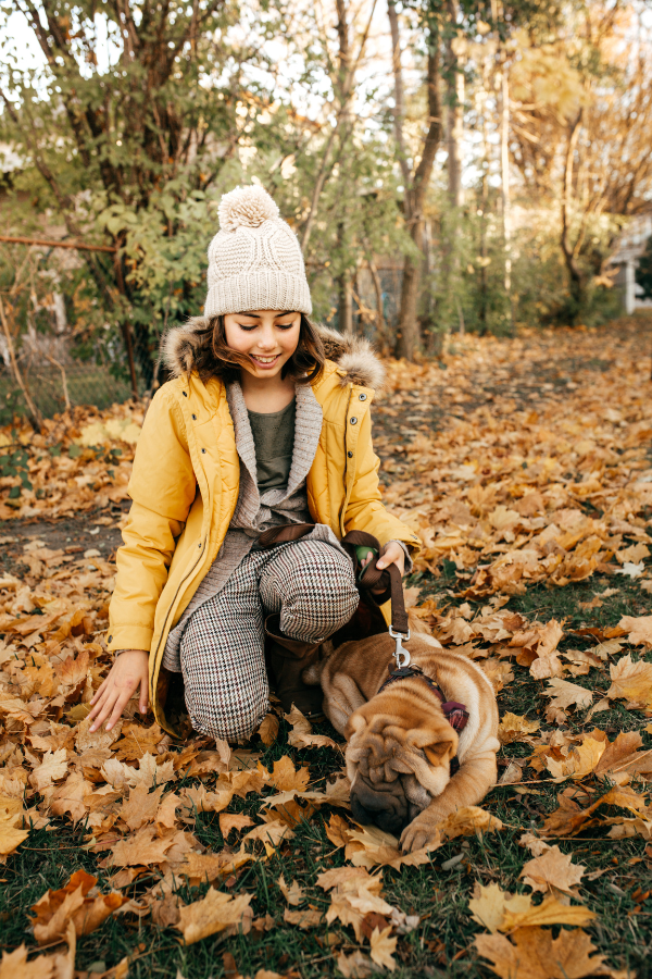 Teenager Walking Dog