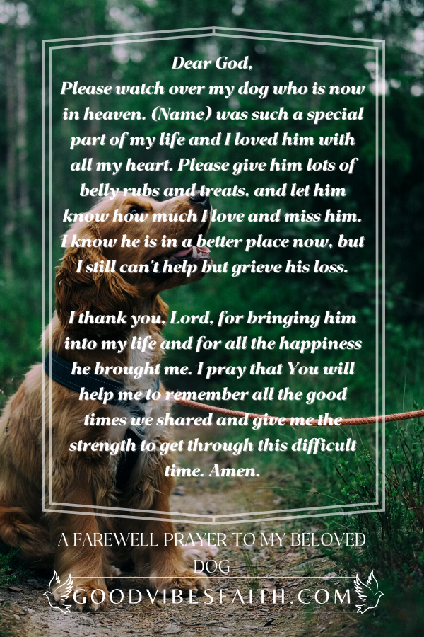 A Farewell Prayer To My Beloved Dog