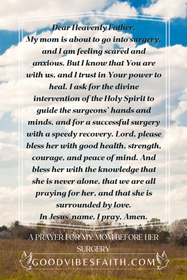 A Prayer For My Mom Before Her Surgery