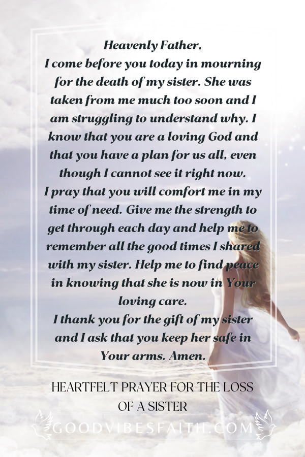 Prayer For The Loss Of A Sister: Sympathy & Condolence Prayers For The