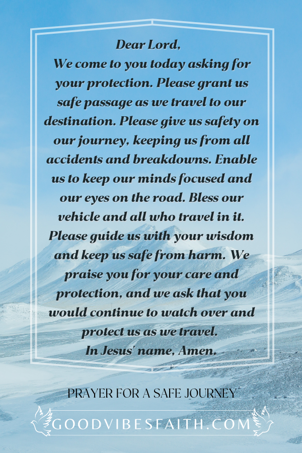 Prayer For A Safe Journey