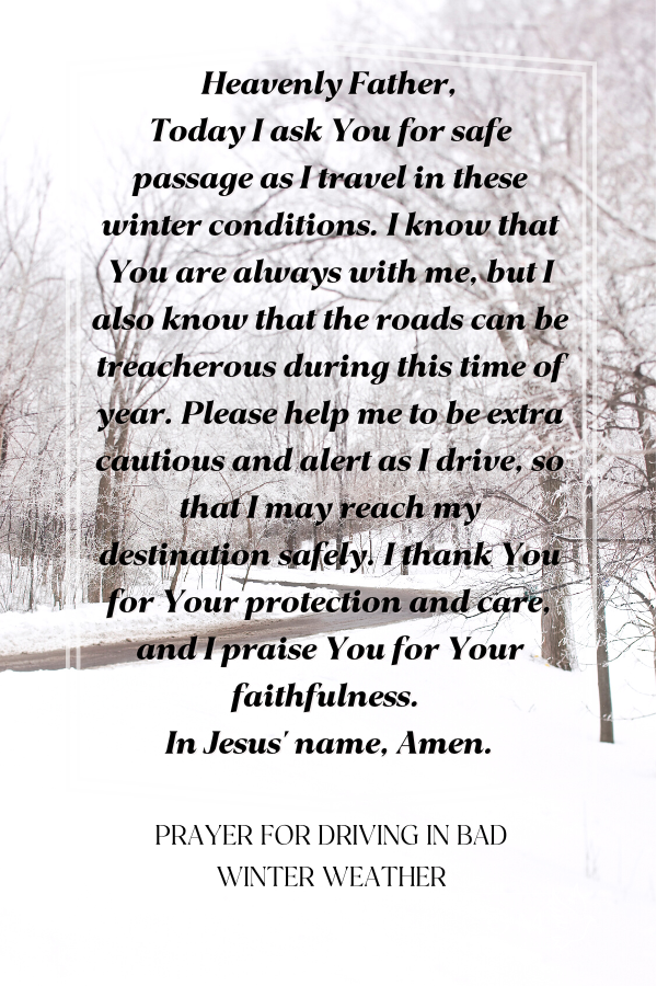 Prayer For Driving In Bad Winter Weather