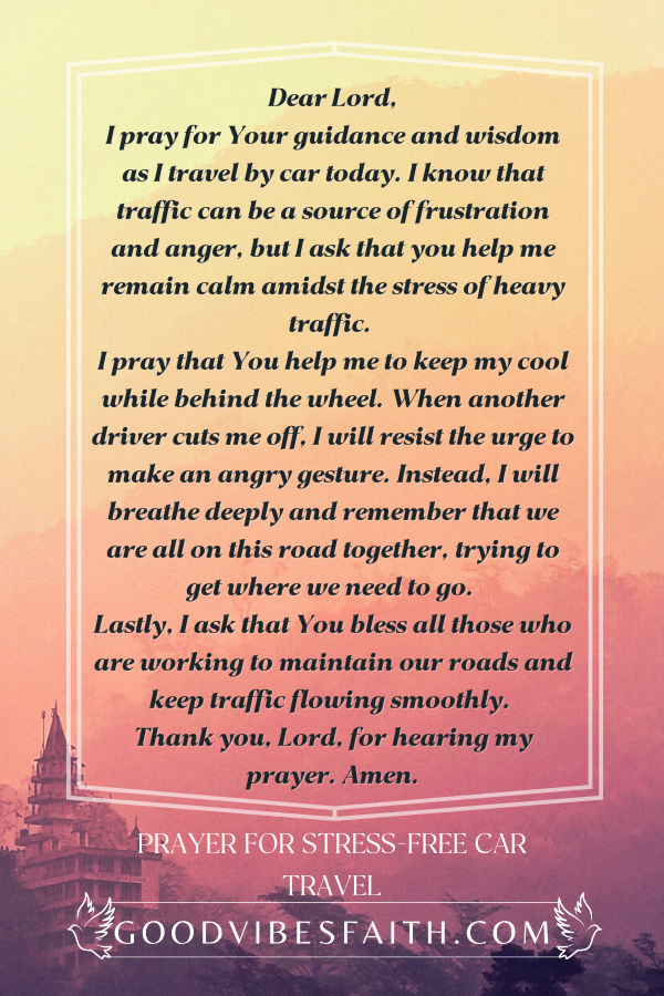 Prayer For Stress-Free Car Travel