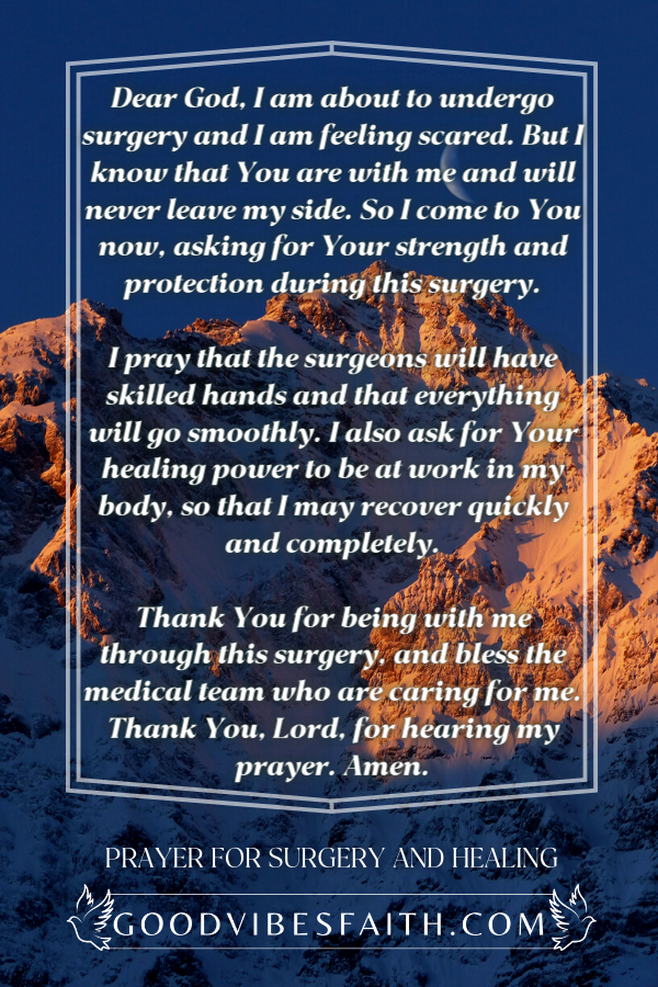 Prayer For Surgery And Healing