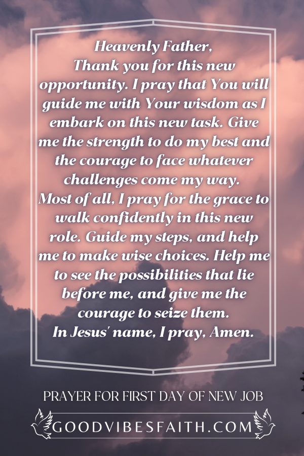 Prayer For First Day Of New Job