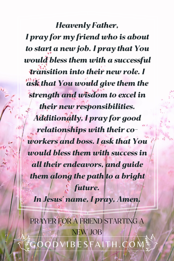 Prayer For A Friend Starting A New Job