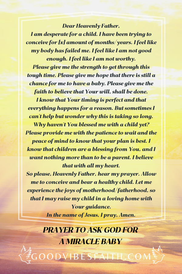 Prayer to Ask God for a Miracle Baby 